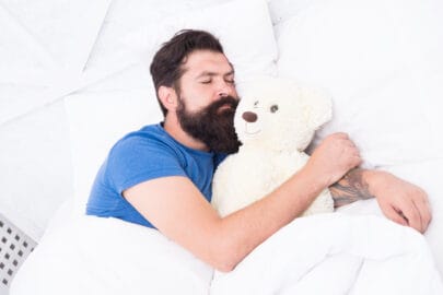 Sleeping bearded man