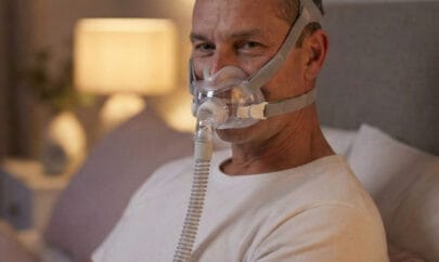 man wearing cpap mask