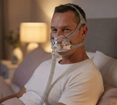 man wearing cpap mask
