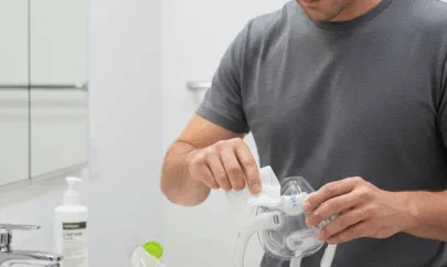 man-cleaning-cpap-mask